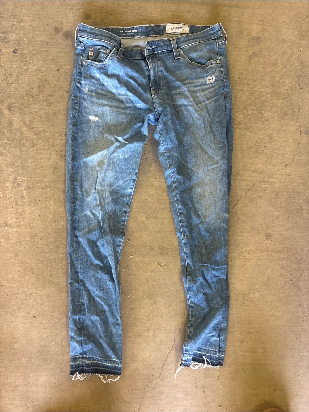 AG Adriano Goldschmied Light Blue Distressed Skinny Jeans